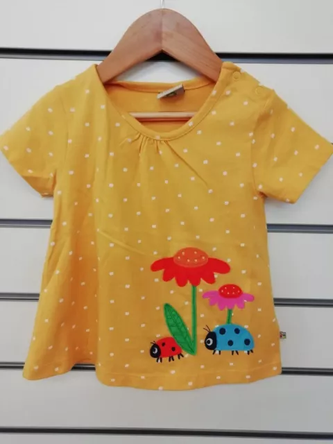 BABY GIRLS APPLIQUE LADYBIRD YELLOW SPOTTED T - SHIRT NEW (ref R) SALE