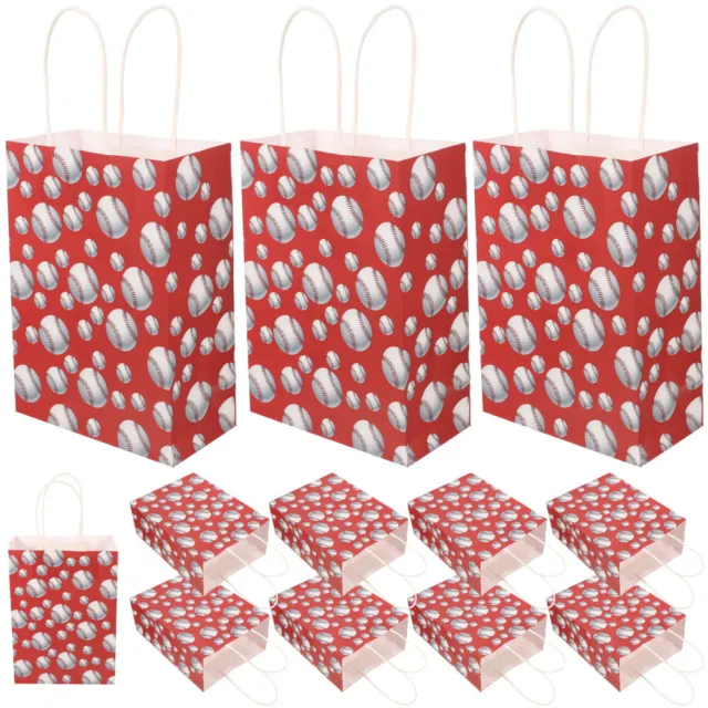 12 piezas bolsa de transporte de papel rojo para tratar bolsas de regalo grandes