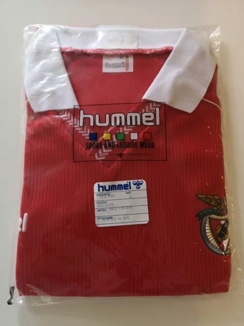 S.L. Benfica Hummel Replica Home Shirt 1989-1991  *Mint* Adult L (40"/42")
