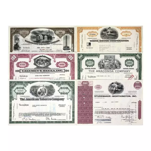 Advanced Collection of 18 Stock Certificates: Great American Corporations (1920' 3