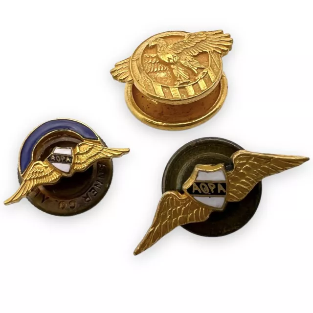 Vtg LOT Aircraft Owners Pilot Association AOPA Lapel Pins (2) + Ruptured Duck