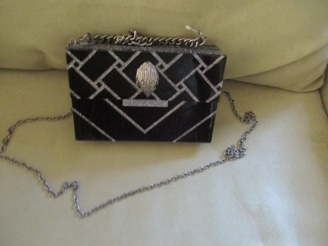 $155 Kurt Geiger London Acrylic Clutch Eagle Head Crystals Shoulder Bag Display