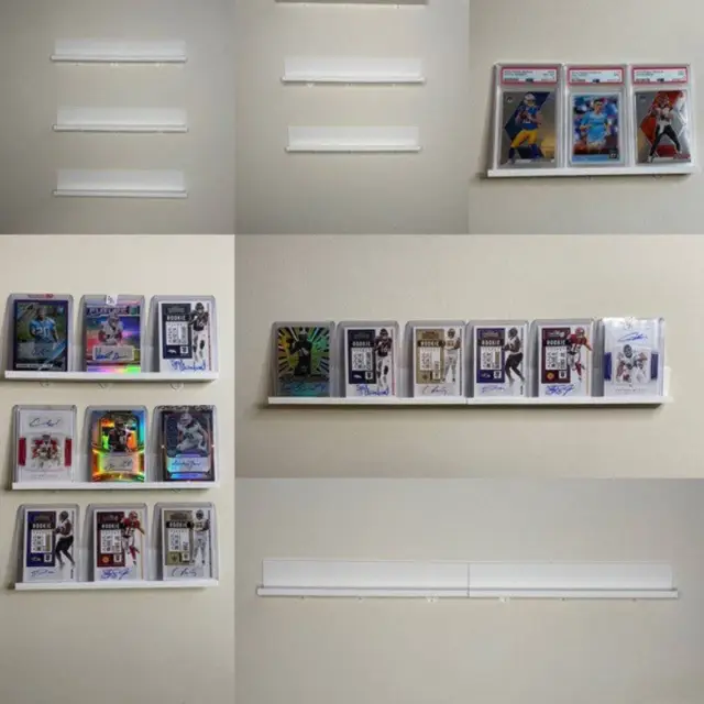 4Pack Wall Mounted Shelf - Trading & Collectable Cards - 25cm Trading Card Shelf