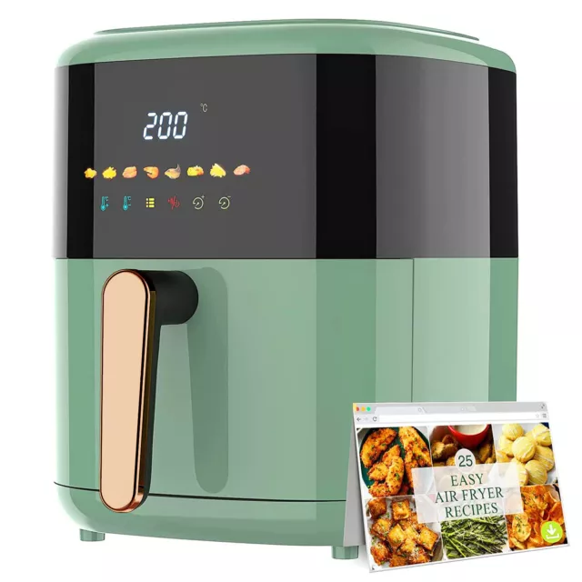 6L Air Fryer Healthy Cooker Oven Fryer LED Airfryer Oil Free Kitchen 1350W Green