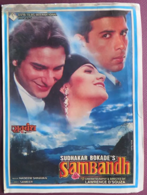 SAMBANDH 1994 Press Book BOLLYWOOD Movie promotional Song booklet Pictorial