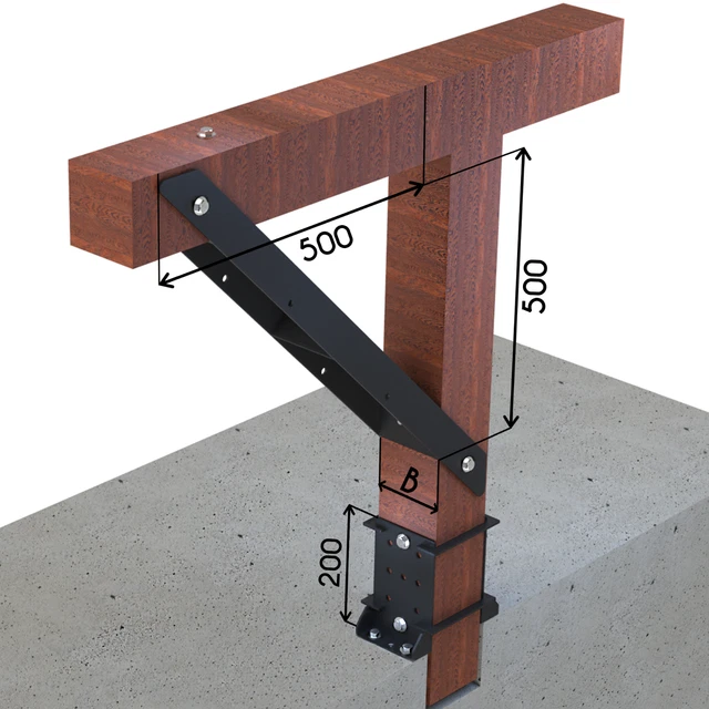 Lot De 4 Supports Pour Poutres 2x4 En Bois - Fer Q235 Ultra-solide - Parfait Pour Toits, Terrasses Et Clôtures
