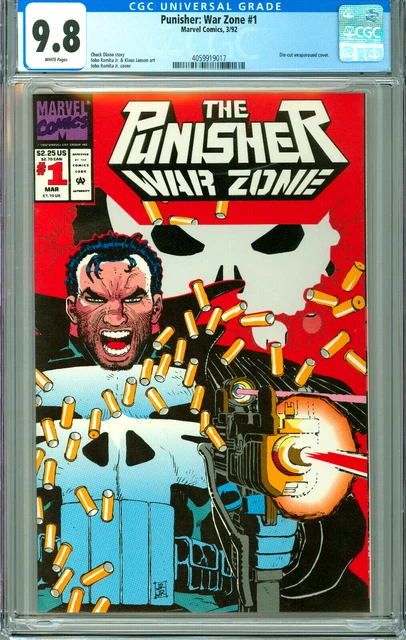Punisher: War Zone 1 Cgc 9.8 Wp Die-Cut Cover New Non-Circulated Cgc Case Marvel