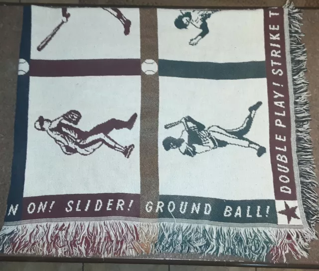 Crown Crafts Baseball Blanket 57"×48"