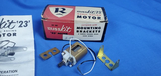 VINTAGE RUSSKIT 23 Slot Car Racing Motor Red Label 6 Volt £25.66 ...