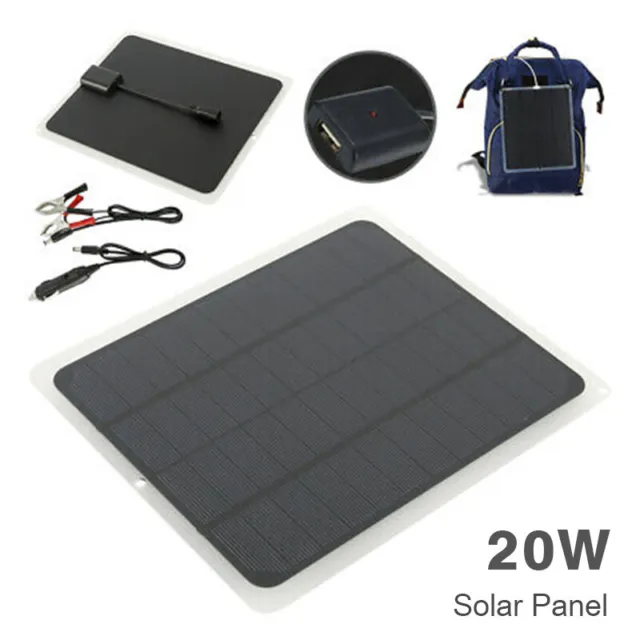 Car Kit extérieur de panneau solaire portatif de chargeur de batterie de 12V/20W 3