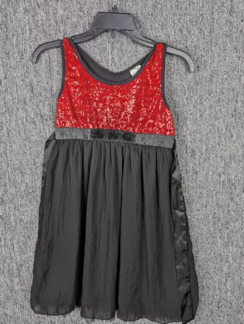 Disney D-Signed Dress Girls Large Black with Red Sequin Kids