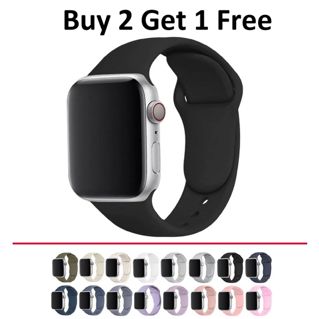 For Apple Watch SILICONE iWatch Strap Band 38 40 42 44mm Series SE 7 6 5 4 3