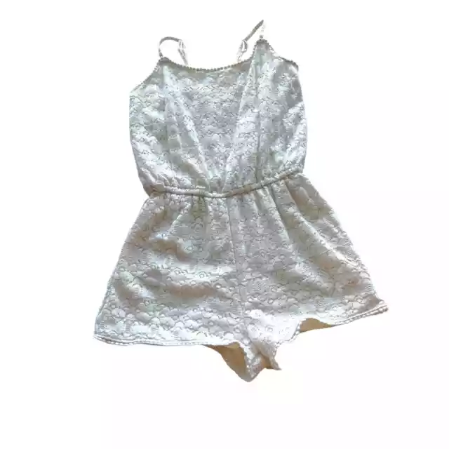 Mossimo Romper Eggshell White Lined Adjustable Straps Shorts Womens Size S