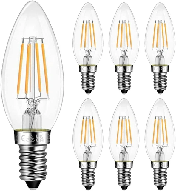 Belns Melns E14 dimmbare LED-Kerzenlampen, 4 W (entspricht 40 W) (M9)