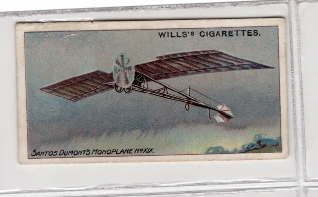 Wills Australia Aviation Card #45 Santos Dumont Monoplane XIX 1909 France