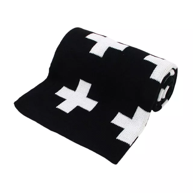 95x75cm Boys Girls Knitted Cross Pattern Baby Blanket Infant Stroller Cover 25