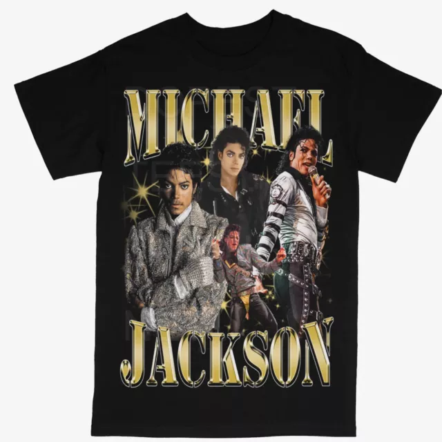 New Men's Michael Jackson King of Pop Bootleg Style Memorial White T-Shirt  S-4XL