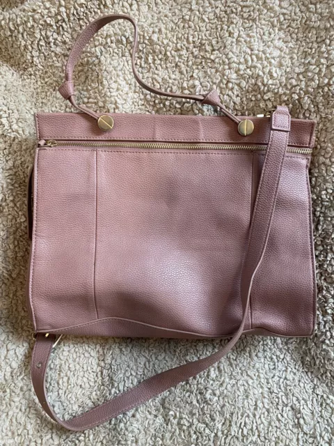 Foley + Corinna Pink Core Dione Blush Faux Leather Satchel Crossbody Tote Purse