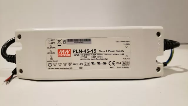 Mean Well Pln-45-15 Class 2 Led Power Supply