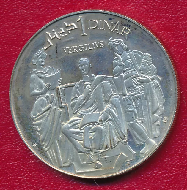 Tunisia 1969 1 Dinar Silver Coin **History Of Tunisia Series - Vergilius**