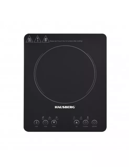 HAUSBERG Placa de Inducción Fuego una Etapa HB-1525NG 2000W (Control Touch)