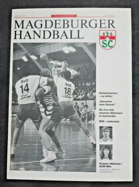 Orig. Programm Handball SC Magdeburg Heft 3/1991 SCM Bundesliga Sonderheft FCM