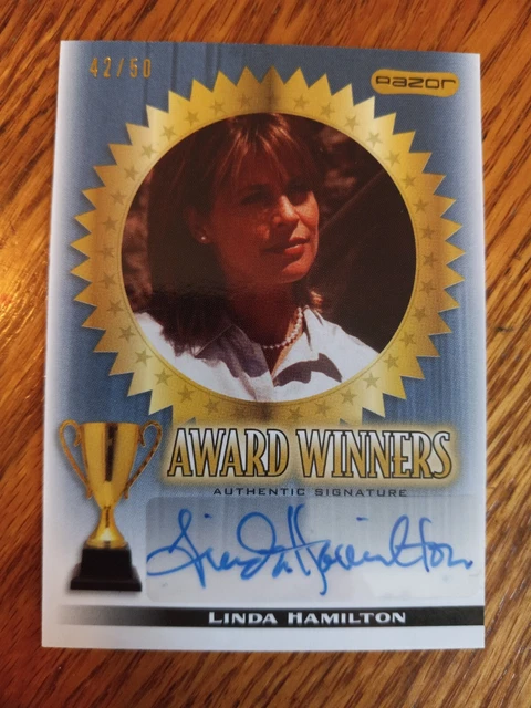 🔥 LINDA HAMILTON 💗 TERMINATOR 💀#42/50💥 AUTOGRAPH 🌟 Pop Century AUTO Card