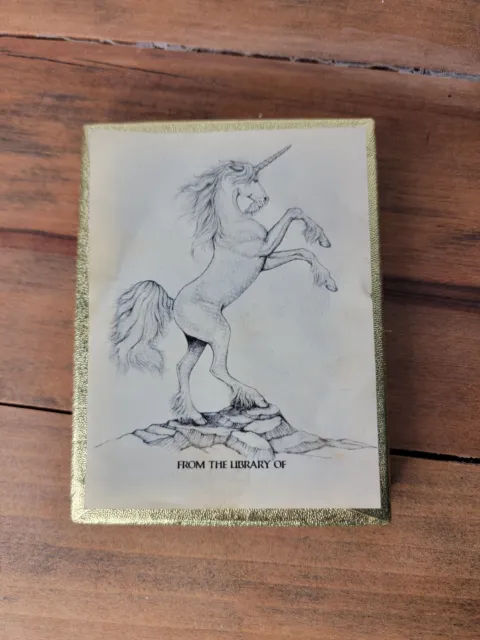 NOS Antioch Bookplates Unicorn Box Of 50 From The Library Of