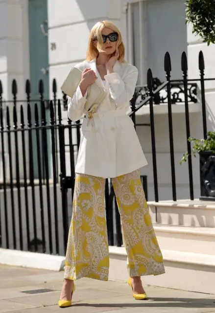 ZARA NEW WOMAN Paisley Print Palazzo Trousers Pant Yellow Xs-Xl 2809/831  £56.78 - PicClick UK