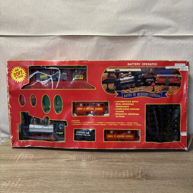 SANTA FE WESTERN Express Train Set - Locomotive Railway Play Set Boxed ...
