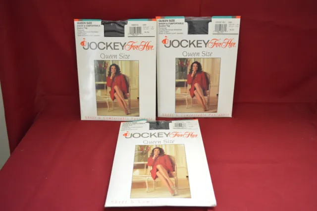 Vintage Jockey 4 Her Queen Size Pany Hose Lot of 3