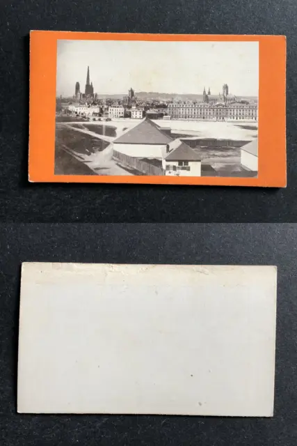 France, Rouen, vue générale, circa 1870 vintage cdv albumen print -  CDV, tira