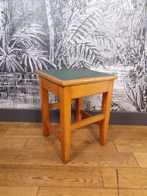 TABOURET COFFRE-ATELIER--BOIS-VINTAGE-DESIGN 1940-50-reconstruction