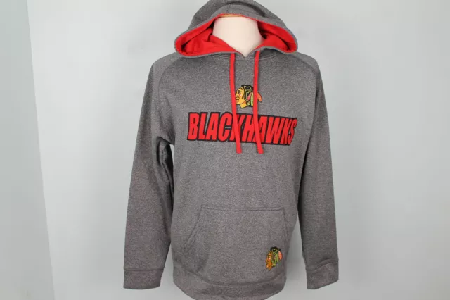 NFL Official Chicago Blackhawks Team Logo Men’s Gray Hoodie Size S