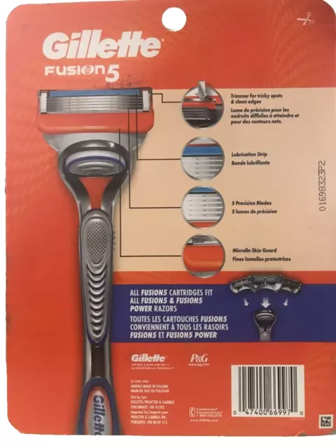 Gillette Fusion 5 Value Pack of 7 Refill Cartridges + 1 Razor Handle New Sealed 2