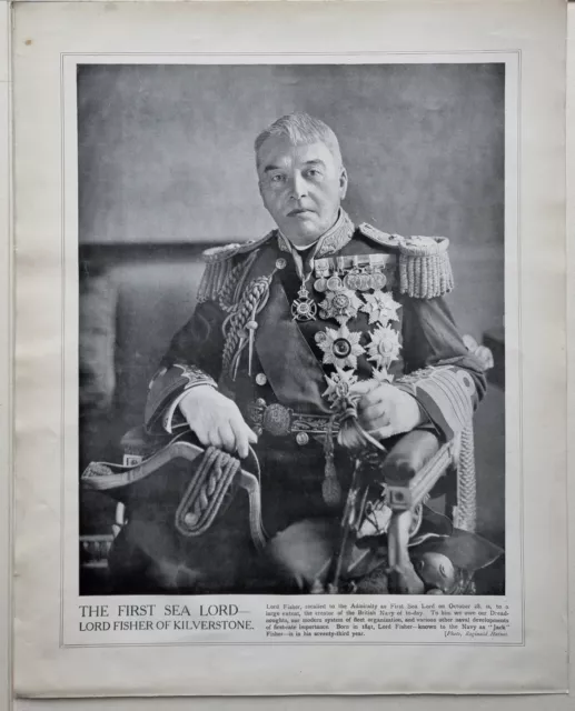 1915 Ww1 Print & Text The First Sea Lord - Fisher Of Kilverstone