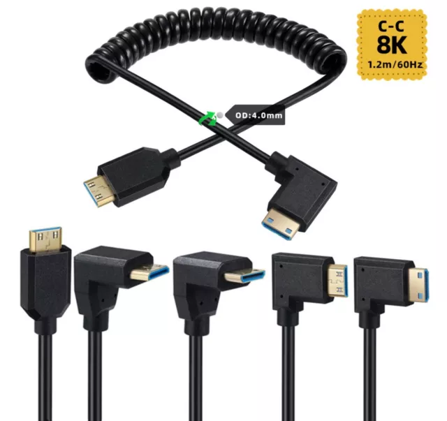 Mini HDMI Stecker (C Typ) auf Mini HDMI Stecker Ultra High Speed aufgerolltes Kabel 8K@60Hz 2