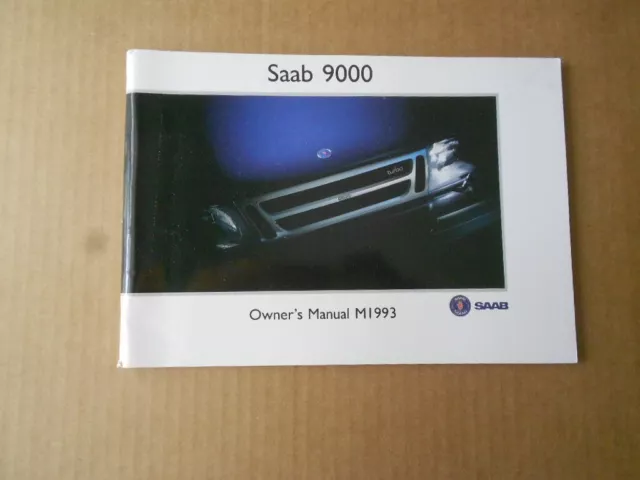 1993 Saab 9000 Sedan Owners Operators Drivers Manual Original OEM