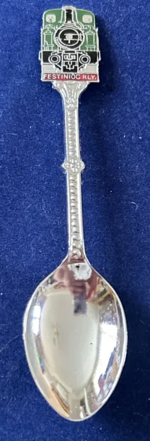 SILVER PLATED FESTINIOG RAILWAY VINTAGE ANTIQUE COLLECTIBLE CHARM SPOON-11.5cm