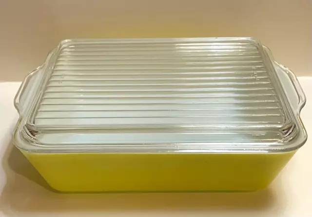 Vtg Yellow Pyrex Refrigerator/Casserole/Baking Dish 1.5qt  503B w/503C Lid