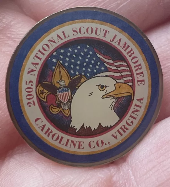 2005 National Jamboree Lapel Pin Boy Scouts Caroline Co. VA Hat Tie