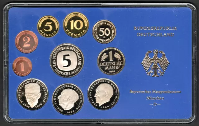 Deutschland Kursmünzensatz 1981 D PP/spiegelglanz