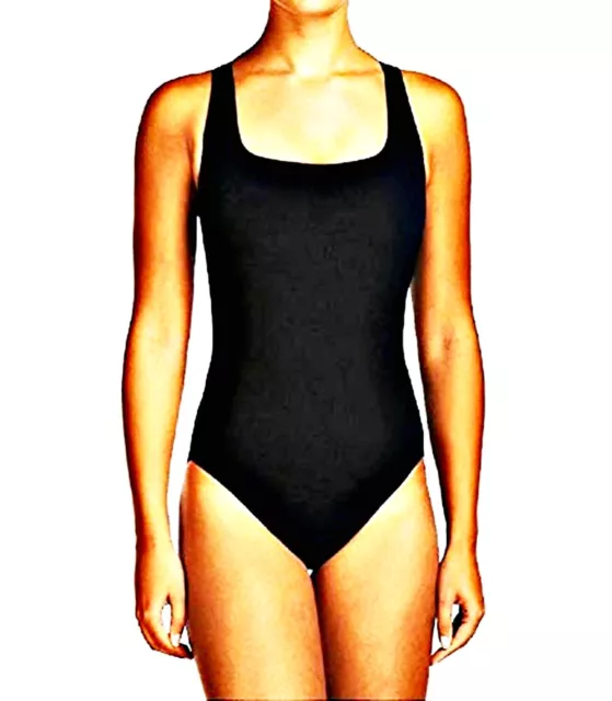 Costume da Bagno donna Intero Nero Semplice Mare piscina Compleanno L.23606