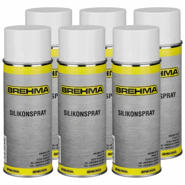 6x BREHMA Silikonspray 400ml Schmiermittel Schmierstoff Siliconespray