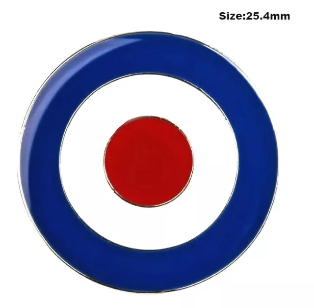 Mod Target Badge Enamel Ska 2 The Two Tone Pin Who Jam RAF roundel Paul Weller