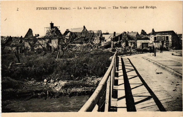CPA AK Militaire - Fismettes - La Vesle au Pont - Ruines (697316)