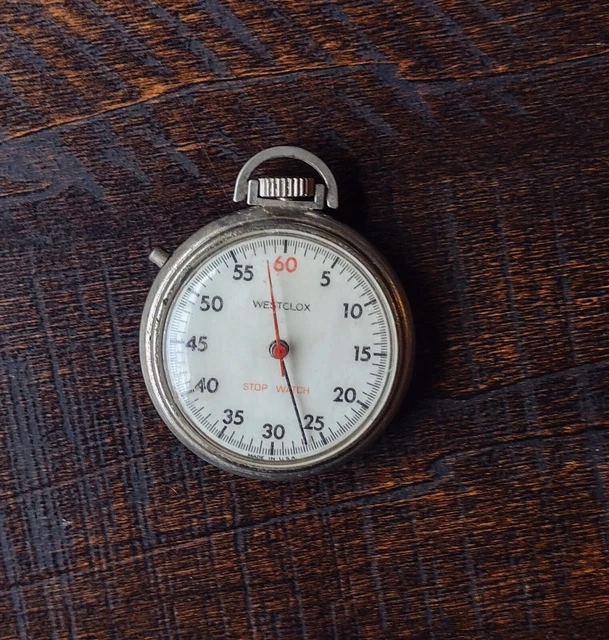 VINTAGE WESTCLOX STOP Watch, Wind Up, Made in USA Pocket Stopwatch