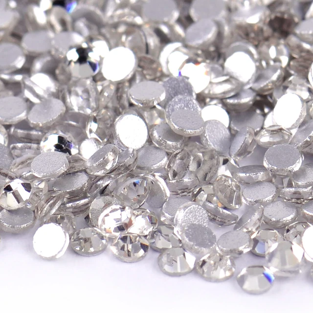 1440 Clear Flat Back Glass Round Beads Crystal Rhinestone Nail Art Decoration lp 3