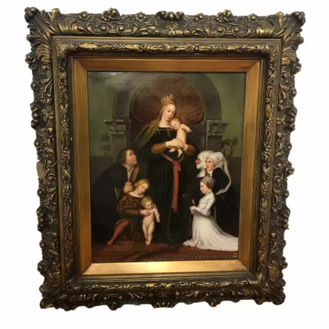 19th Century Antique KPM Porcelain Plaque Darmstadt Madonna Painting