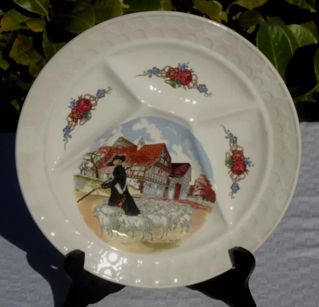 Sarreguemines - Henri Loux - Assiette à fondue en faïence, modèle Obernai (2)